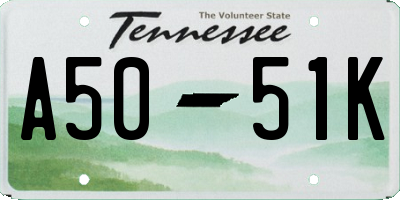 TN license plate A5051K