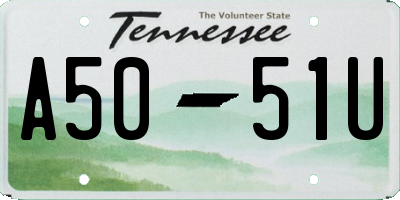 TN license plate A5051U