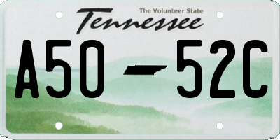 TN license plate A5052C
