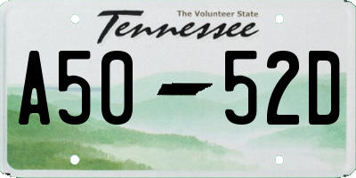 TN license plate A5052D