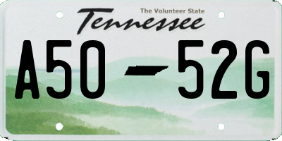 TN license plate A5052G