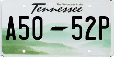 TN license plate A5052P