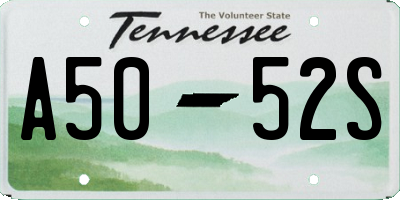 TN license plate A5052S