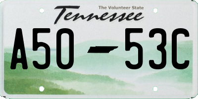 TN license plate A5053C