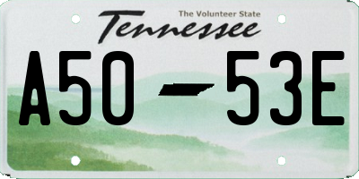 TN license plate A5053E