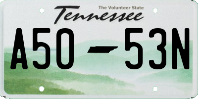 TN license plate A5053N
