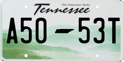 TN license plate A5053T