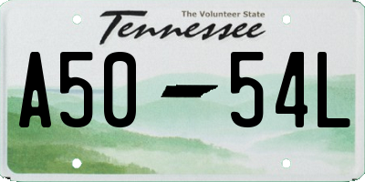 TN license plate A5054L