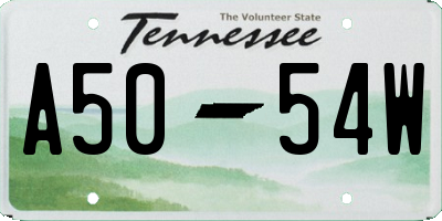 TN license plate A5054W
