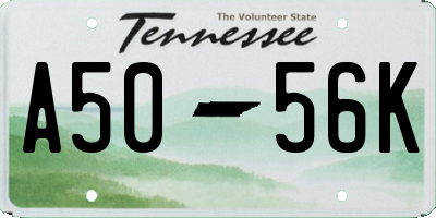 TN license plate A5056K