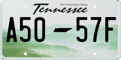 TN license plate A5057F