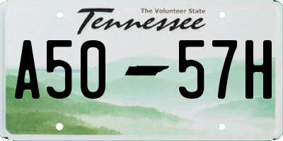 TN license plate A5057H