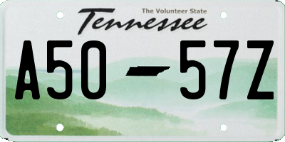 TN license plate A5057Z