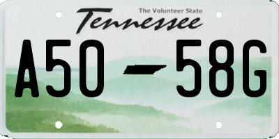 TN license plate A5058G