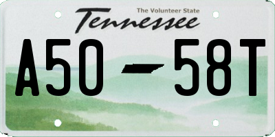 TN license plate A5058T