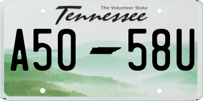 TN license plate A5058U