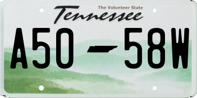 TN license plate A5058W