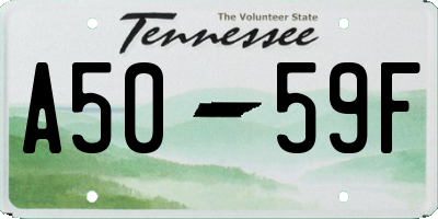 TN license plate A5059F