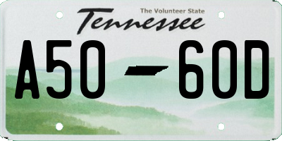 TN license plate A5060D