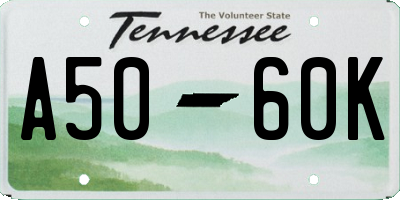 TN license plate A5060K