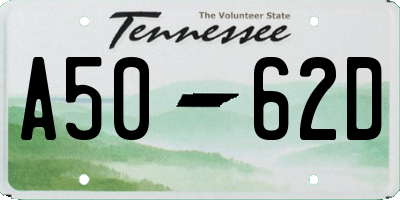 TN license plate A5062D