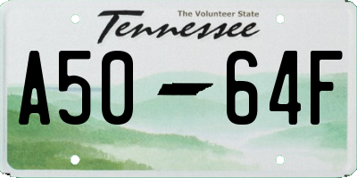 TN license plate A5064F