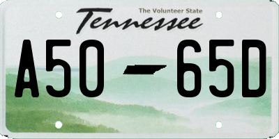 TN license plate A5065D