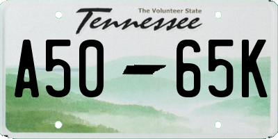 TN license plate A5065K