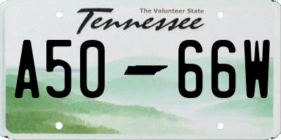 TN license plate A5066W