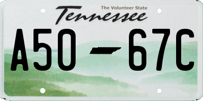 TN license plate A5067C