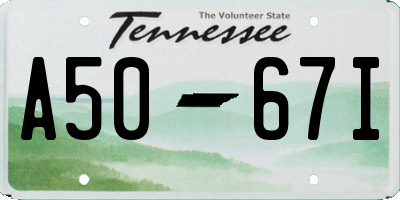 TN license plate A5067I