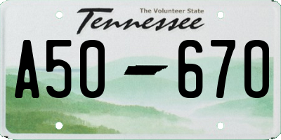 TN license plate A5067O
