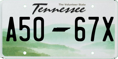 TN license plate A5067X