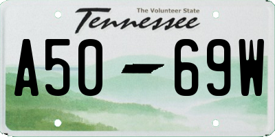 TN license plate A5069W