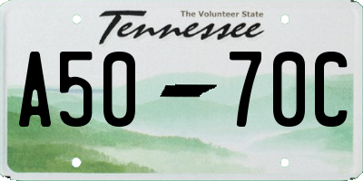 TN license plate A5070C