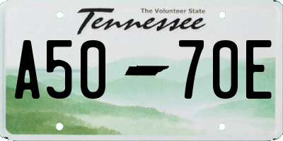 TN license plate A5070E