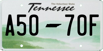 TN license plate A5070F