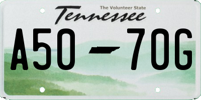 TN license plate A5070G