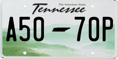 TN license plate A5070P