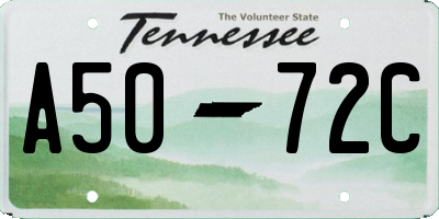 TN license plate A5072C