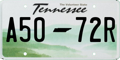 TN license plate A5072R