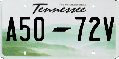 TN license plate A5072V