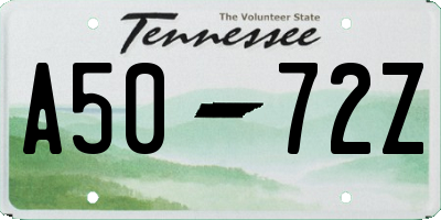 TN license plate A5072Z