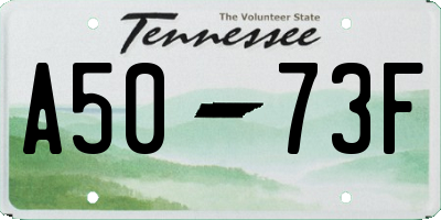 TN license plate A5073F
