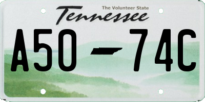 TN license plate A5074C