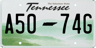 TN license plate A5074G