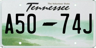 TN license plate A5074J