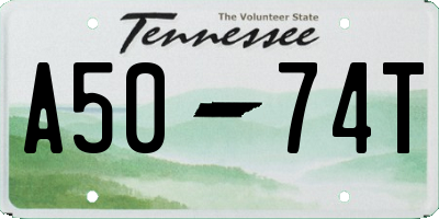 TN license plate A5074T