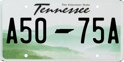 TN license plate A5075A