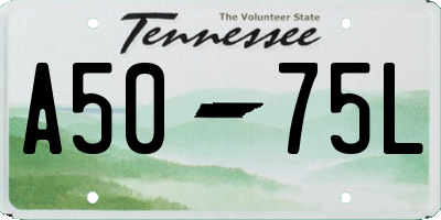 TN license plate A5075L